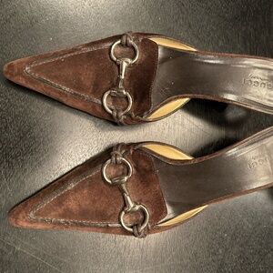 Gucci Brown Suede Mules